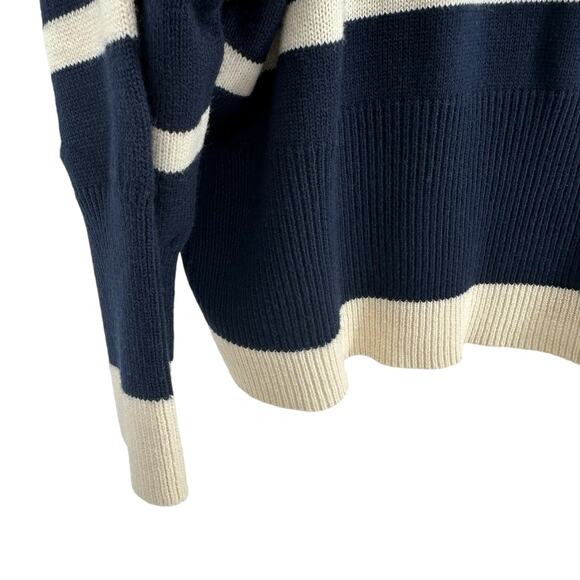 Topshop Navy & White Oversized Turtleneck Sweater Sz 0-2 - Picture 4 of 6
